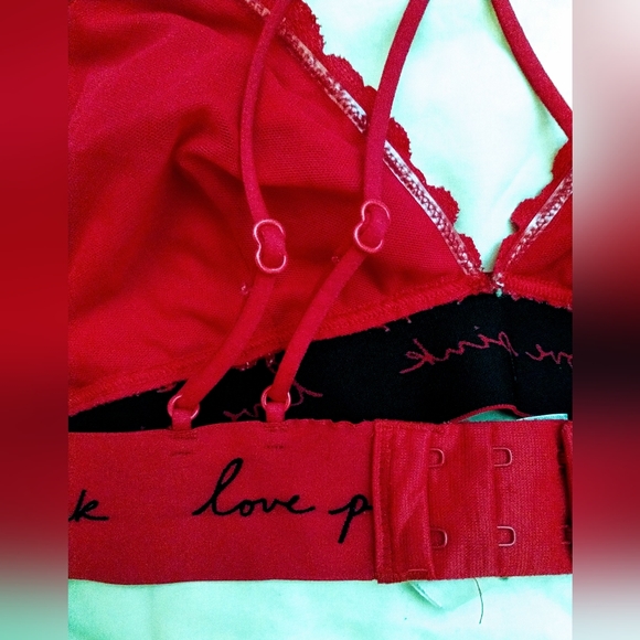 Victoria's Secret Pink Red Lace Bra - Picture 3 of 5